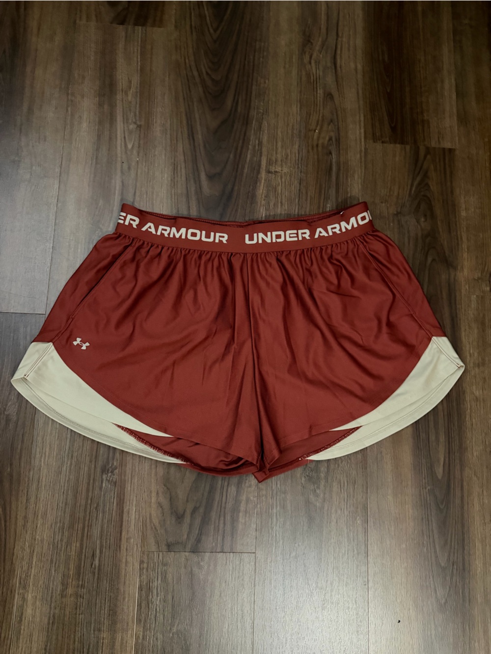 Under Armour Rust & Cream Athletic Shorts